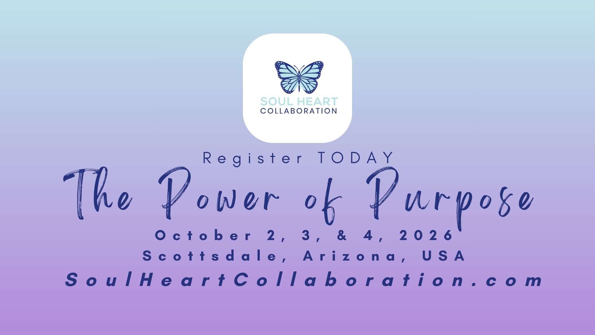 Registration Banner for The Power of Purpose 2026.